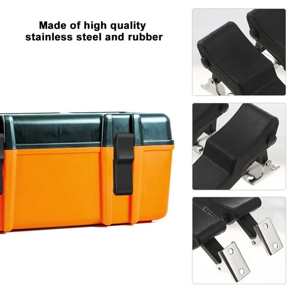 EXHUMKY 2Pcs Toggle Catch Lock Durable Clamp Hasp Black 3.8x1.1x0.8in Rubber for Cabinet Box Indoor Use