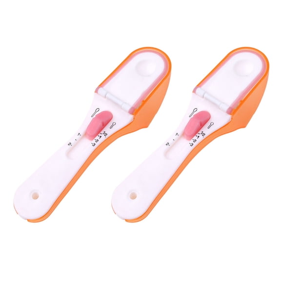 EXHUMKY 2Pcs Plastic Measuring Spoons with Scale for Accurate Baking Measurement Multi Color Kitchen Accessories