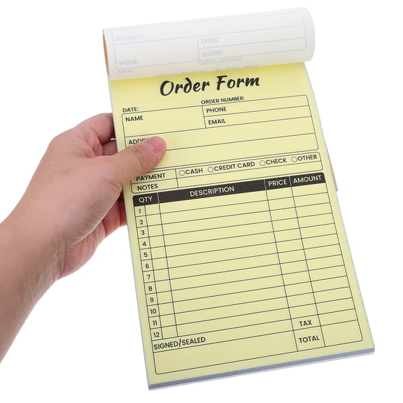 EXHUMKY 2-Pack White Invoice Books for Small Business with Paperboard Backing and Carbonless Copy Receipt Pads
