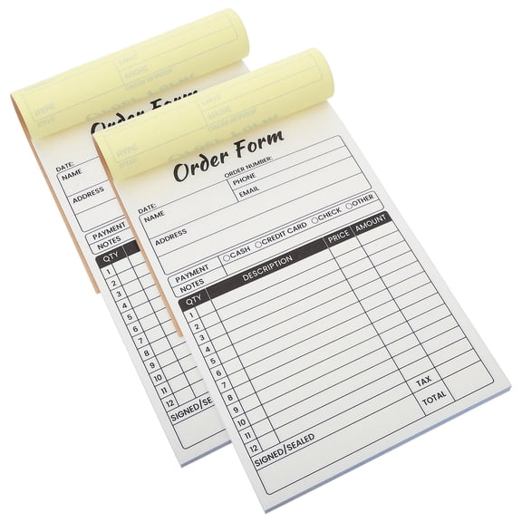 EXHUMKY 2Pcs White Invoice Book for Small Business with Sturdy Paperboard Backing and Copy Receipt Pad