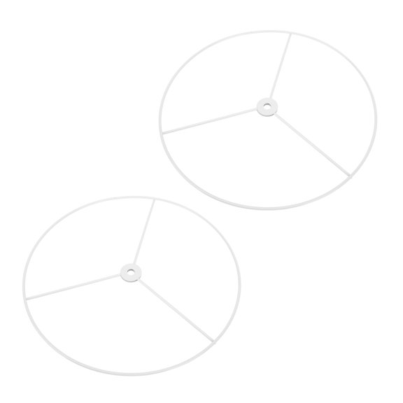 EXHUMKY 2Pcs White Metal Lampshade Bracket Durable DIY Ceiling Light Frame for Pendant Lamp