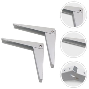 EXHUMKY Folding Triangle Brackets White Cold Rolled Steel Heavy Duty Wall Mounted Shelves 2Pcs