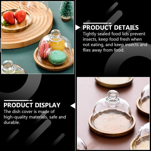 EXHUMKY Mini Wooden Dessert Trays 2 Sets - Small Wood Display Plates for Cakes, Pastries, Snacks, and Party Serving