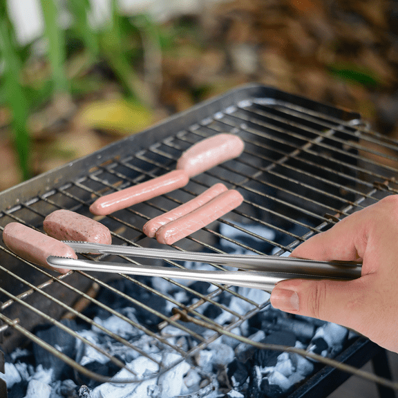 EXHUMKY Stainless Steel Kitchen Barbecue Clamp Steak Clip 2 Pieces Tool