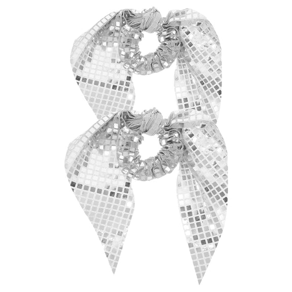 EXHUMKY 2Pcs Bling Hair Scrunchies with Sequins for Women Elegant Hair Accessories Secure Ponytails