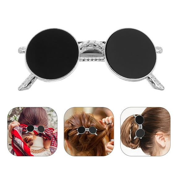 EXHUMKY 2pcs Vintage Goth Hair Pin Sunglasses Hair Clip Secure Spring Clip for Women Parties Back to School
