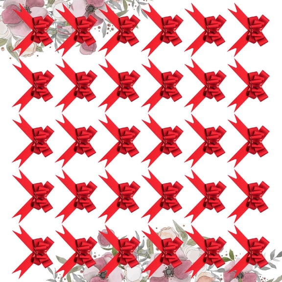 EXHUMKY 30Pcs Red Wedding Bows Decoration Suitable for Gift Boxes and Festive Event Decoration