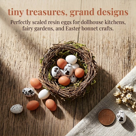 EXHUMKY 30-Piece Resin Easter Decorations, Assorted Colors Smooth Eggs for Spring Home Decor Fillers