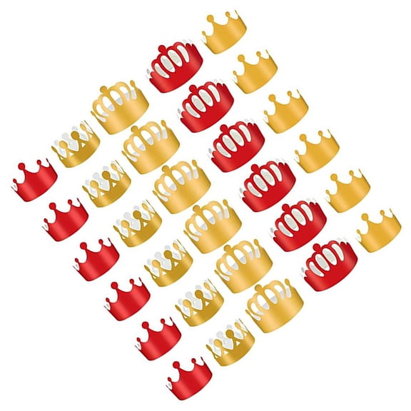 EXHUMKY 30pcs Paper Birthday Crowns for Showers, Parties, and Gatherings - Random Styles Included