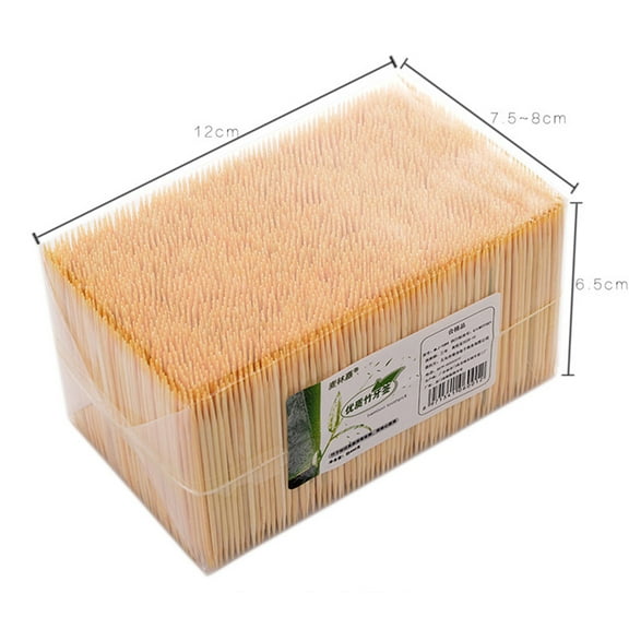 EXHUMKY 3500Pcs Disposable Bamboo Toothpicks for Fruit Picker and Appetizer Serving