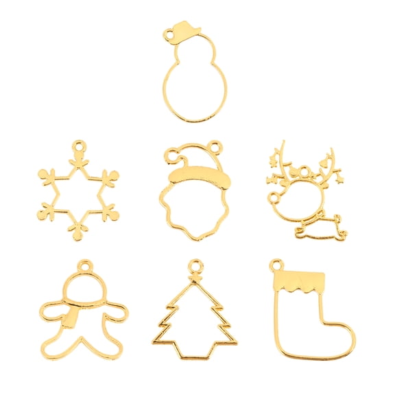 EXHUMKY 35Pcs Zinc Alloy Molding Alloy Jewelry Making Tools for Unique Christmas Pendant Crafts