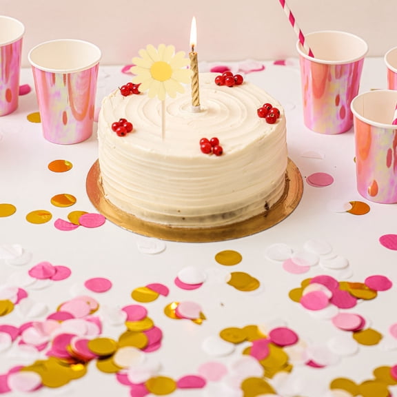 EXHUMKY 36Pcs Yellow Daisy Cake Picks Flower Cake Decoration Kit for Party Use