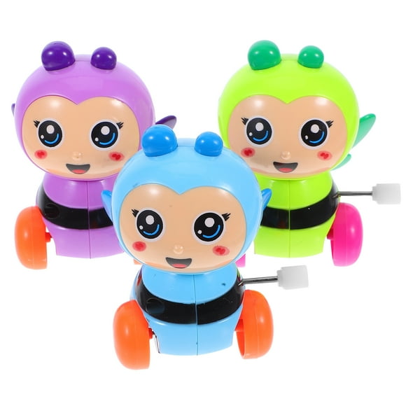 EXHUMKY 3PCS Flipping Fun Toys Wind-up Bee Toys Plastic Improve Coordination Ability for Easter
