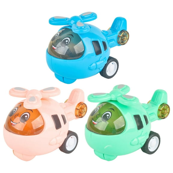 EXHUMKY 3-Pack Pull Back Toy Airplanes for Kids, ABS Plastic, Fun and Playset