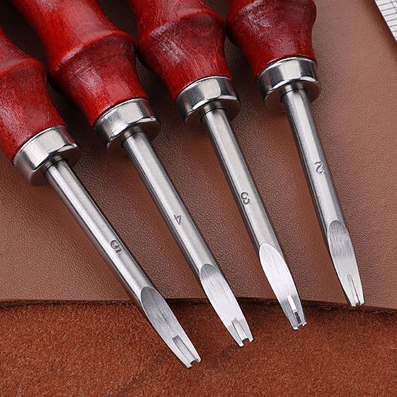EXHUMKY 3Pcs Leather Small Tool for Amateurs in and Stainless Steel