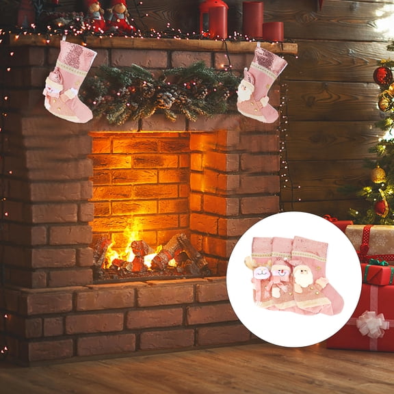 EXHUMKY 3-Pack Christmas Stockings Hanging Socks for Tree Decoration Holiday Home Decor