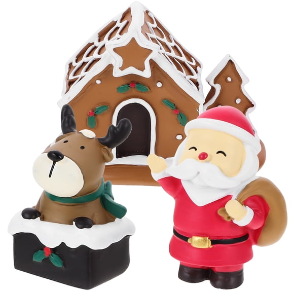 EXHUMKY Xmas Resin Miniatures Assorted Colors for Bookshelf and Desktop Decor