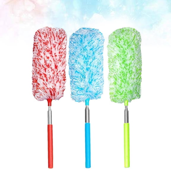EXHUMKY 3Pcs Lightweight Fiber Duster Assorted Colors for Complete Dust Cleaning in Office Kitchen Car