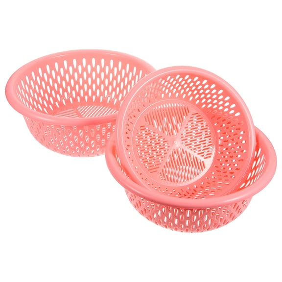 EXHUMKY 3-Piece Plastic Fruit Washing Basket for Kitchen Drain and Storage, and Lightweight