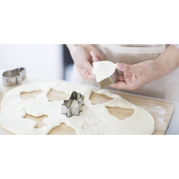 EXHUMKY 4Pcs Stainless Steel Sheep Shape Cake Mold Baking Cutter Easy Demould Non Stick