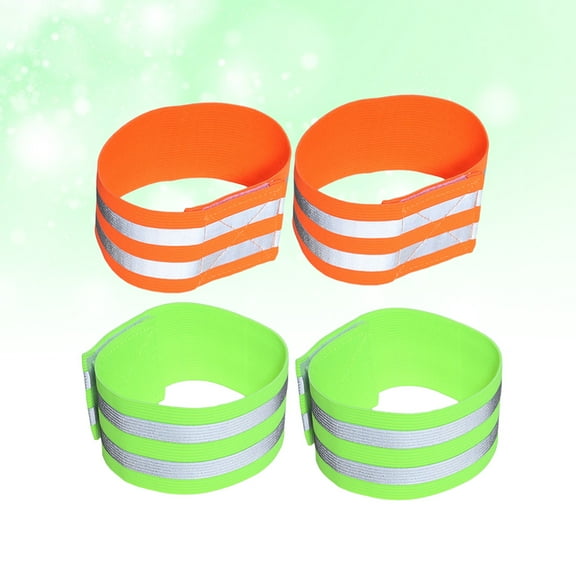EXHUMKY 4Pcs Lightweight Reflective Elastic Band Armband for Night Running Cycling and Walking