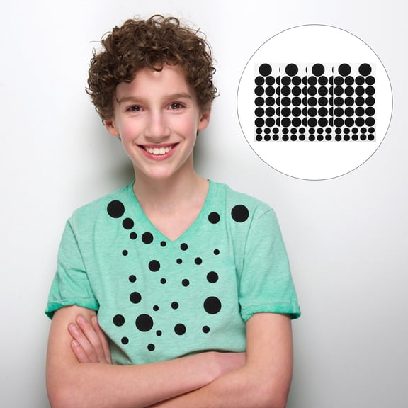 EXHUMKY Black Felt Circle Stickers for Clothing Decoration and Craft Projects