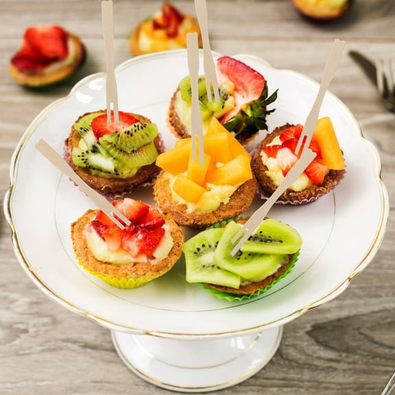 EXHUMKY 400Pcs Bamboo Appetizer Picks for Bridal Shower and Baby Shower 3.5x0.3x0.1in