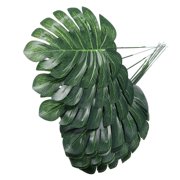 EXHUMKY Simulation Monstera Leaves Green for Vase and Flower Arrangement 40Pcs