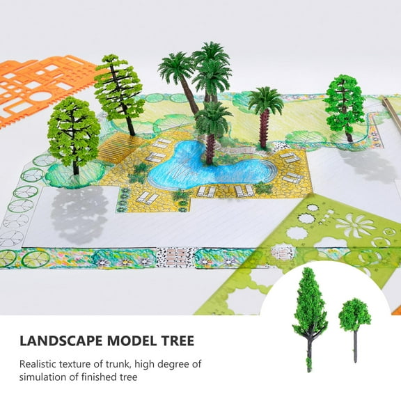 EXHUMKY Artificial Green Trees Plastic Model for School Projects, Architectural Designs, and Craft Decorations
