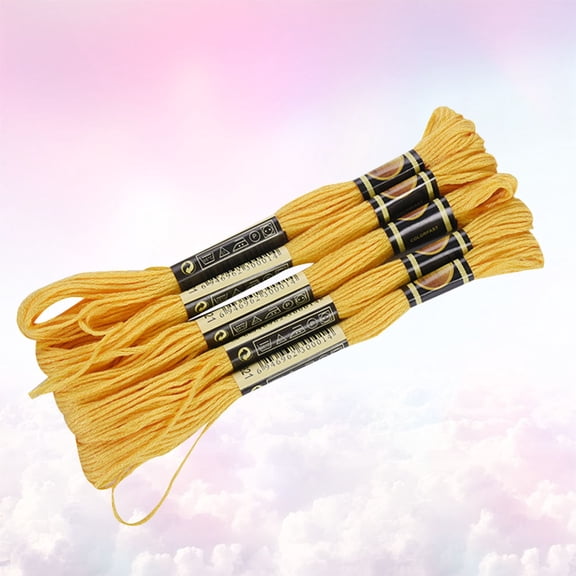 EXHUMKY 48PCS Weaving Thread Sewing Thread Yellow for DIY Craft and Household Sewing