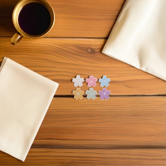 EXHUMKY 48Pcs Assorted Color Embroidered Flower Patch Stickers Self Adhesive for Bookbags and Denim