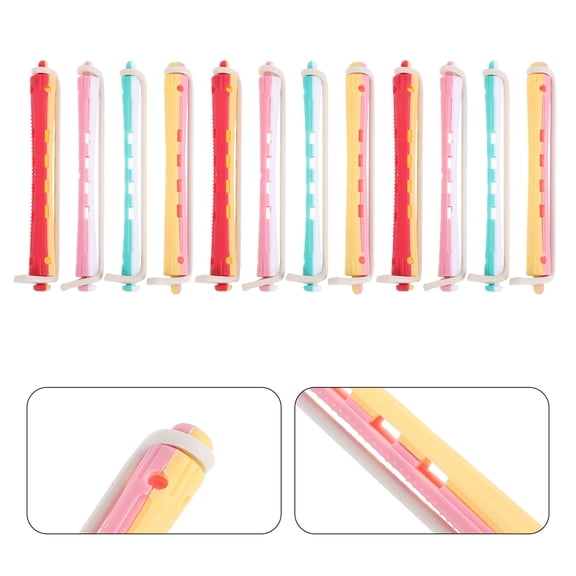 EXHUMKY Perm Rod Set Dualcolor Plastic Rollers for Hair Styling 48Pcs