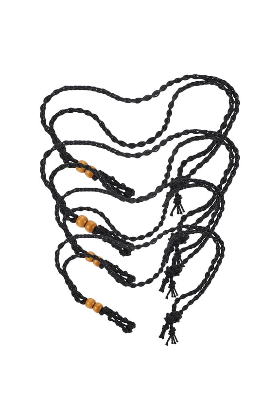 Black Wax Cord Crystal Cage Pendant Necklace Set with Adjustable Length, 4 Pieces