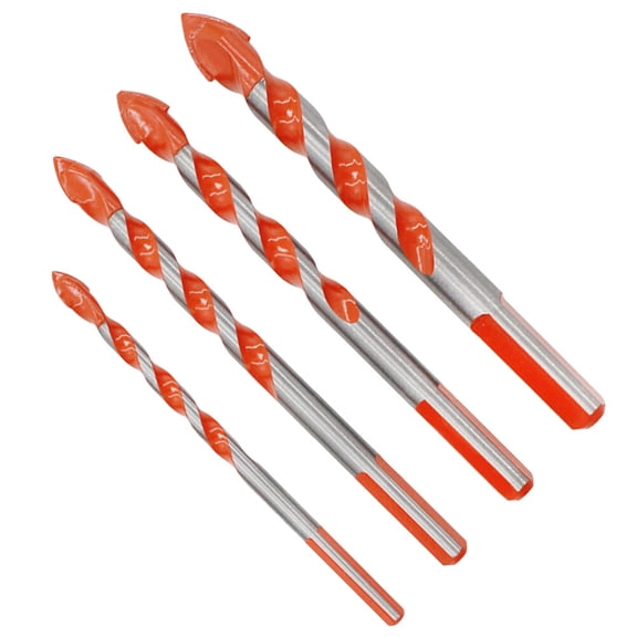EXHUMKY 4Pcs Carbide Tip Triangle Drill Bits for Electric and Hand Drills with High Wear Resistance