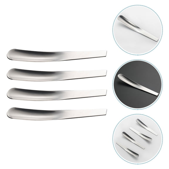 EXHUMKY 4Pcs Compact Stainless Steel Spoons for Breakfast Coffee and Desserts