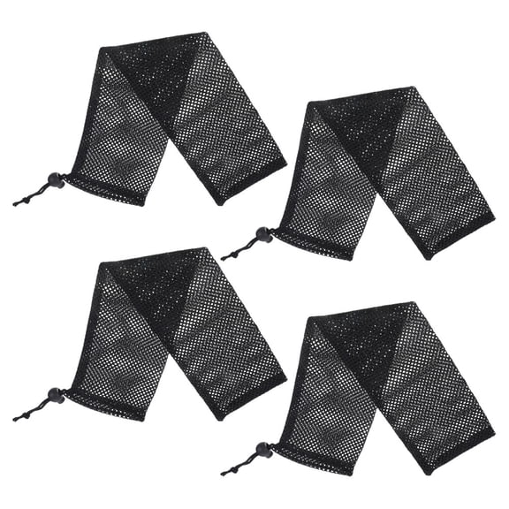 EXHUMKY 4Pcs Black Mesh Birds Feeding Bags Hanging Sock Design for Outdoor Wild Bird Feed