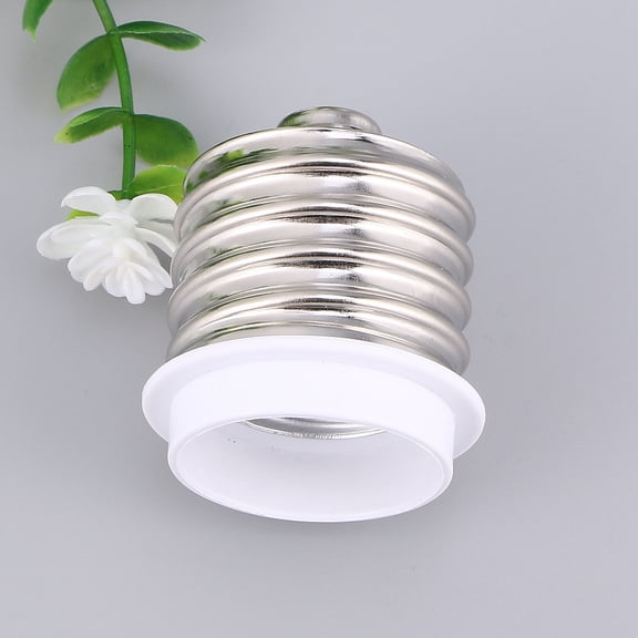 EXHUMKY 4Pcs Light Socket Outlet Adapter E40 to E27 PBT Silver for Bulbs