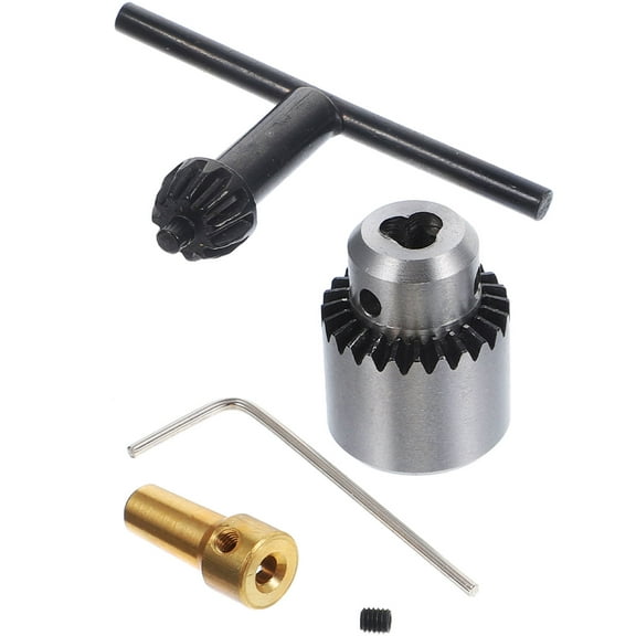 EXHUMKY 4Pcs Mini Silver Drill Chuck for Lathe Electric Drill Milling Machine 1.4x0.8x0.8in