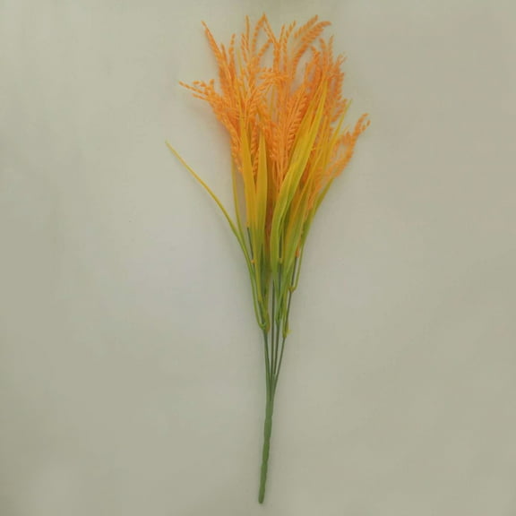 EXHUMKY 4Pcs Plastic Artificial Wheat Faux Flower Plant Stems for Office Home Decorative Use