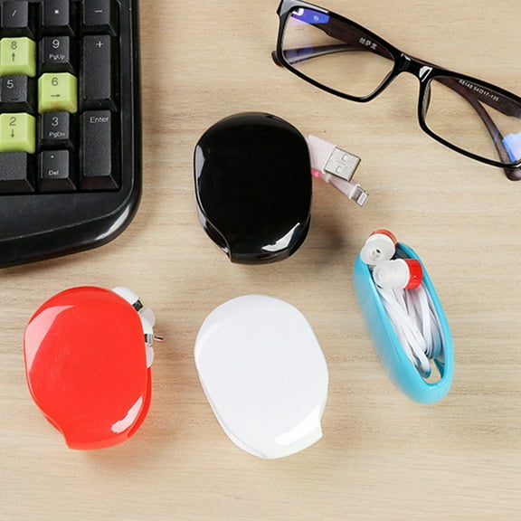 EXHUMKY 4Pcs Set Charging Cable Storage Organizer Assorted Color Cable Management for USB Cable Organizer Back to School