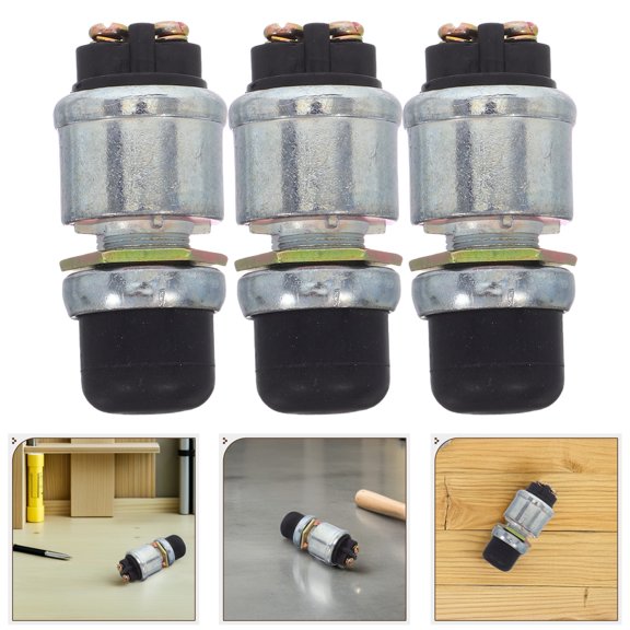 EXHUMKY 4Pcs Waterproof Automotive Start Button 12V 50A Momentary Push Switch Black Cap