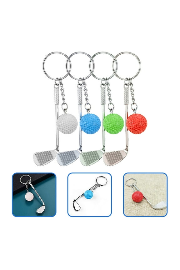 4-Pack Golf Design Hanging Bag Keychain Charms for Golf and Accessories
