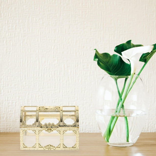 EXHUMKY 4pcs Treasure Chest for Kids Plastic Vintage Toy Organizer EXHUMKY 4pcs Treasure Chest for Kids Plastic Vintage Toy Organizer