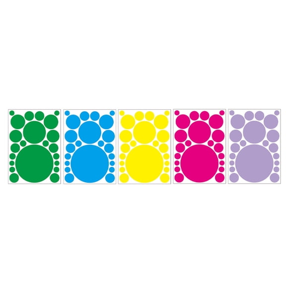EXHUMKY Removable Round Dot Wall Decals in Multiple Colors for Home and Room Decoration, Easy to Apply and Peel