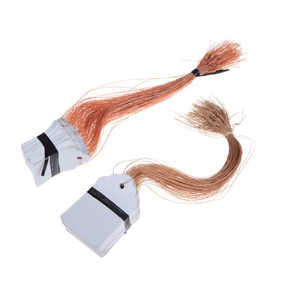 EXHUMKY 500Pcs Practical White Plastic Gardening Plant Labels Line for Pots Flower Hanging Tags