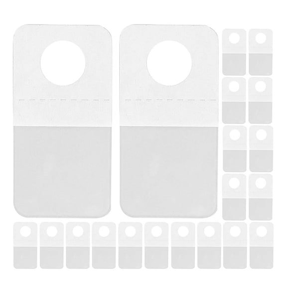 EXHUMKY 500-Pack Self-Adhesive Tabs, PVC Plastic Retail Display Hooks for Hanging Product Packaging, Clear Display Supplies