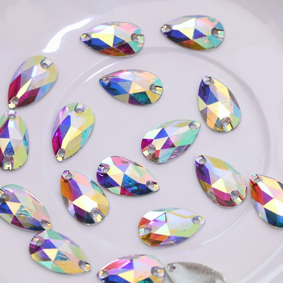 EXHUMKY 50Pcs Resin Flatback Crystal Beads for Stage Performance and Costume Decoration
