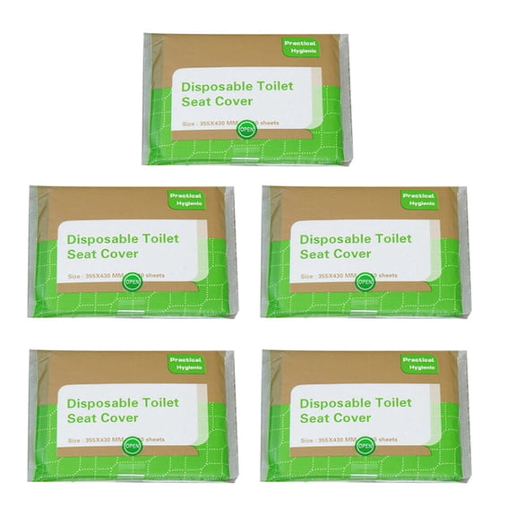 EXHUMKY 50Pcs Toilet Seat Cover White Disposable Wood Pulp Mat Portable for Home and Travel
