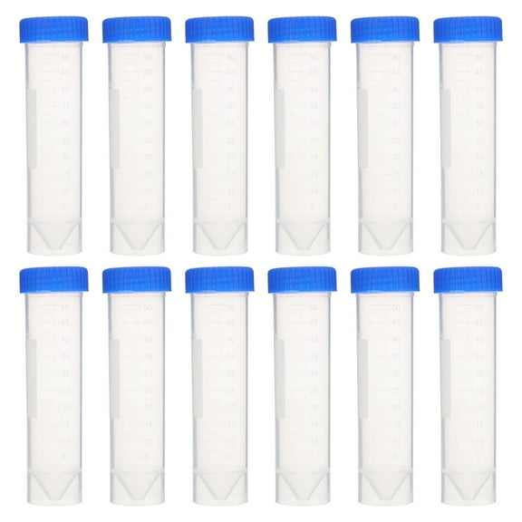 EXHUMKY 50Pcs Plastic Centrifuge Tubes with Screw Caps for Lab Experiments High Transparency