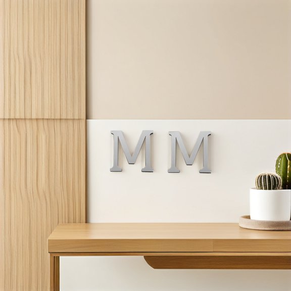 EXHUMKY 5Pcs Mirror Wall Sticker Letter M Acrylic Home Decor for Bathroom Living Room
